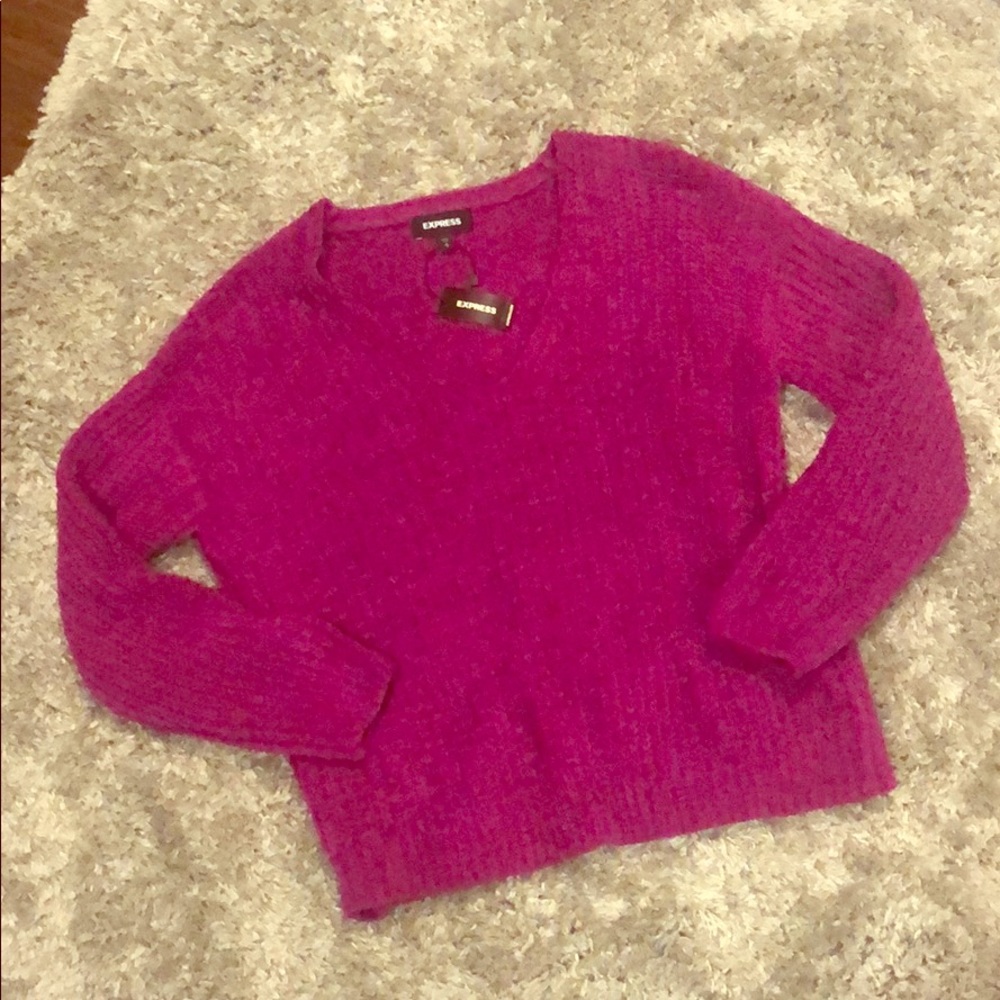 Chenille purple sweater NWT